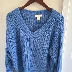 H&M Textured Knit Blue Sweater